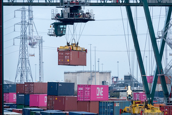 UK ports saw an increase in imports in the three months to April, the Office for National Statistics (ONS) said