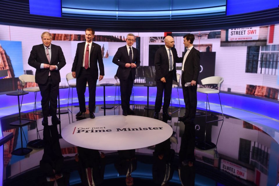The five candidates were grilled live on TV for an hour