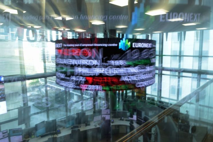 European stock markets slip back into red after German economy shrinks
