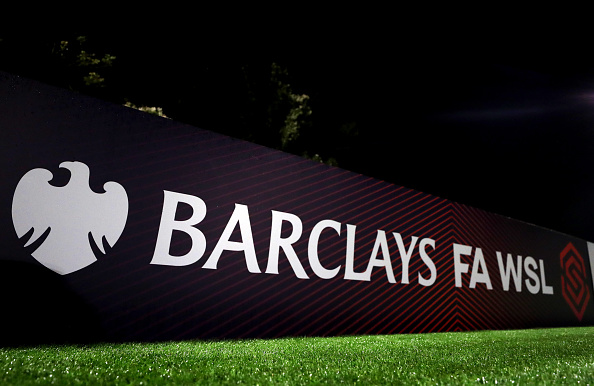 BOREHAMWOOD, ENGLAND - AUGUST 14: View the new sponsor branding for the Barclays FA WSL during the Pre Season friendly between Arsenal Women and Barcelona Femini at Meadow Park on August 14, 2019 in Borehamwood, England. (Photo by Catherine Ivill/Getty Images)