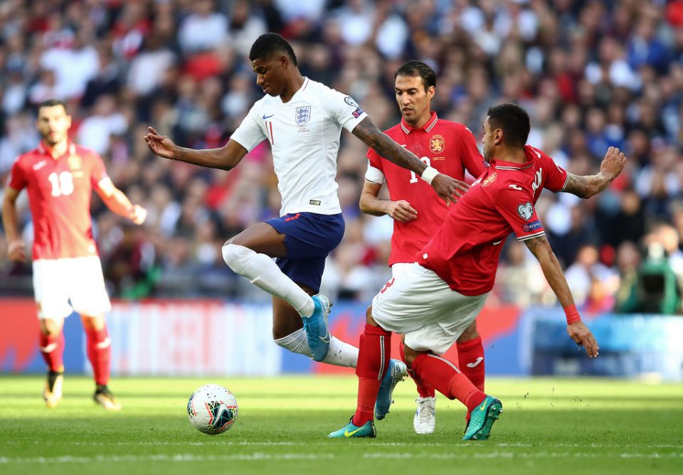 LONDON, ENGLAND - SEPTEMBER 07:   Marcus Rashford of England in action during the UEFA Euro 2020 qualifier match between England and Bulgaria at Wembley Stadium on September 07, 2019 in London, England. (Photo by Julian Finney/Getty Images)