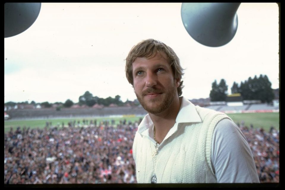 Jul 1981: A portrait of Ian Botham of England after his historic performance in the third test match against Australia at Headingley. Botham hit an innings of 149 not out and took seven Australian wickets. Mandatory Credit: Adrian Murrell/Allsport UK