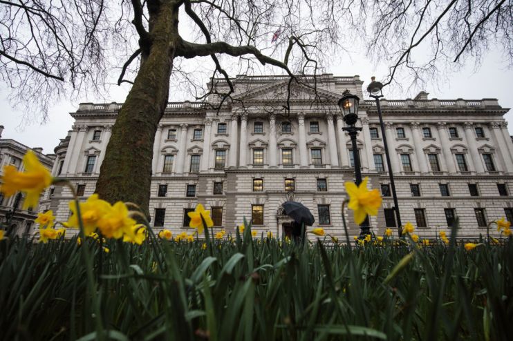 UK borrowing falls ahead of spring Budget