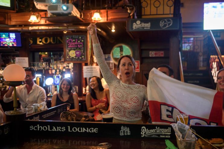 Football Fans In Rome Watch England Play Ukraine In UEFA Euro 2020 Match