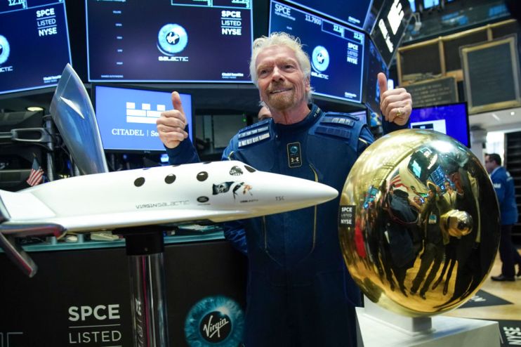 Sir Richard Branson Rings Opening Bell As Virgin Galactic Holdings Joins NYSE