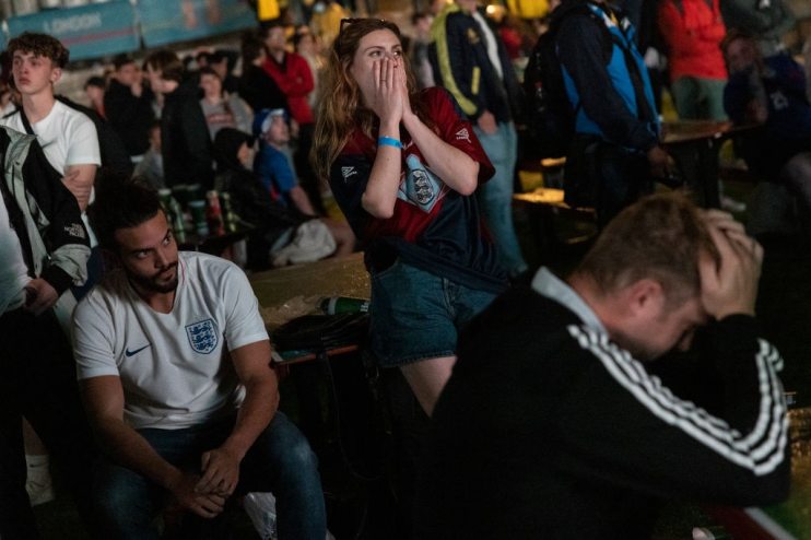 Football Fans Across England Turn Out For The Final Of The 2020 UEFA European Championships