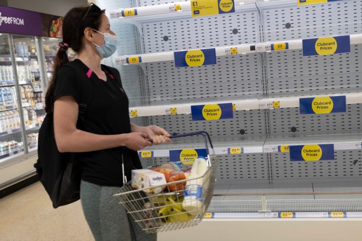 Supermarket Shelves Empty As Covid And Brexit Lorry Shortage Frustrate Restocking
