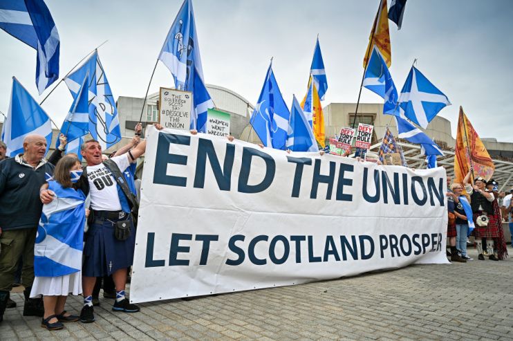 'Use The Mandate' Rally Outside Scottish Parliament
