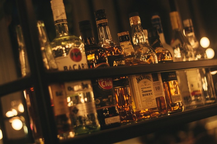 Bottles of spirits