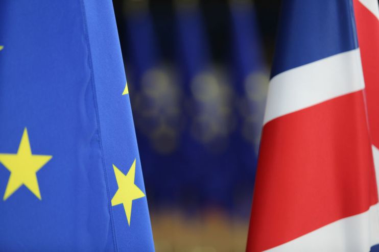 Flags Of The European Union And UK