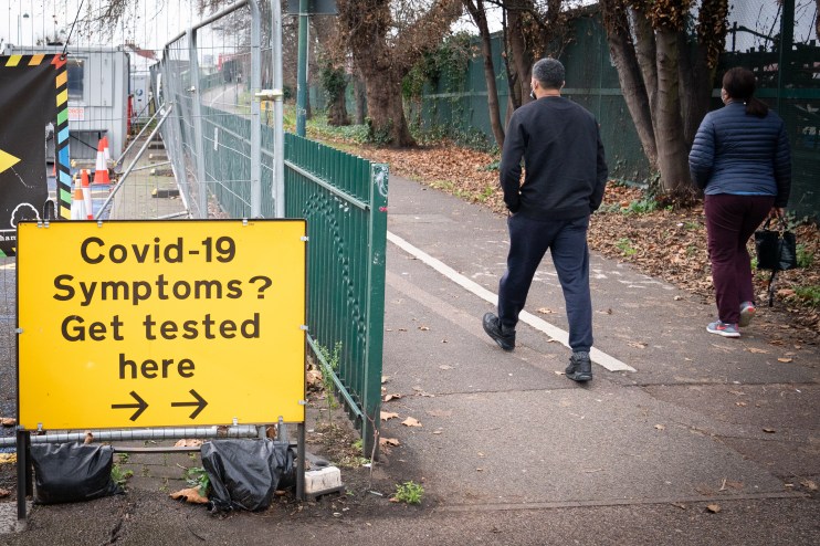 People arriving at a Covid 19 testing centre.