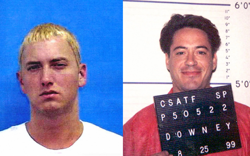 Eminem and Robery Downey Jr mugshot