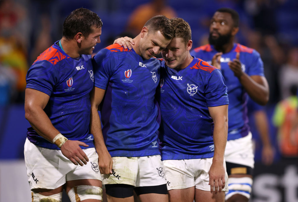 Namibia&rsquo;s hopes of a first ever Rugby World Cup win were dashed by Uruguay last night as the South American side picked up their first victory of the tournament.