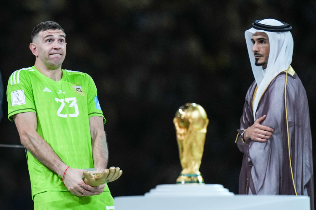 The 31-year-old plays for Aston Villa in the Premier League and made headlines in the Middle East for parading his golden glove trophy as if it were protruding from his crotch.