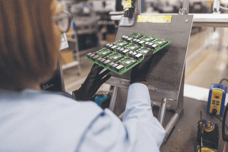 An employee performs quality control checks on Raspberry Pi personal computers on the production line at the Sony UK Technology Centre in Pencoed, UK. Photographer: Chris Ratcliffe/Bloomberg via Getty Images
