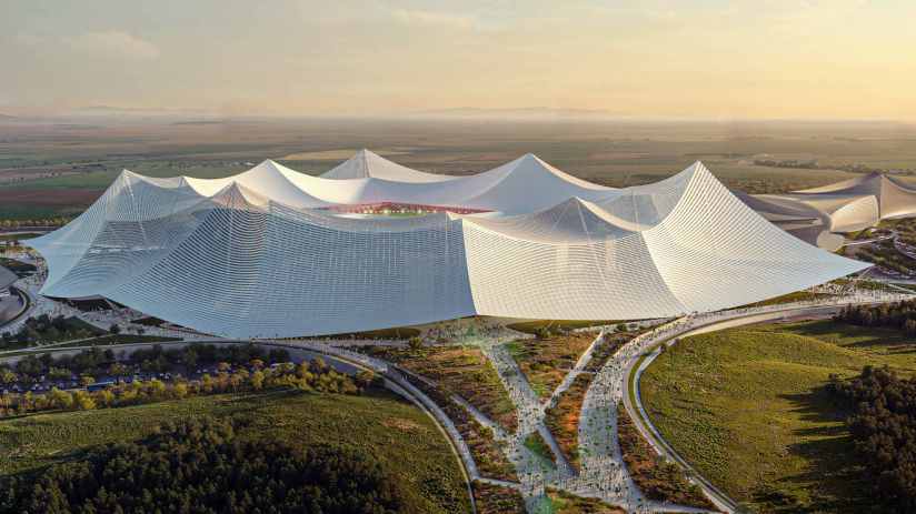 The Grand Stade Hassan II in Morocco is set be the world's biggest football stadium and could host the 2030 World Cup final