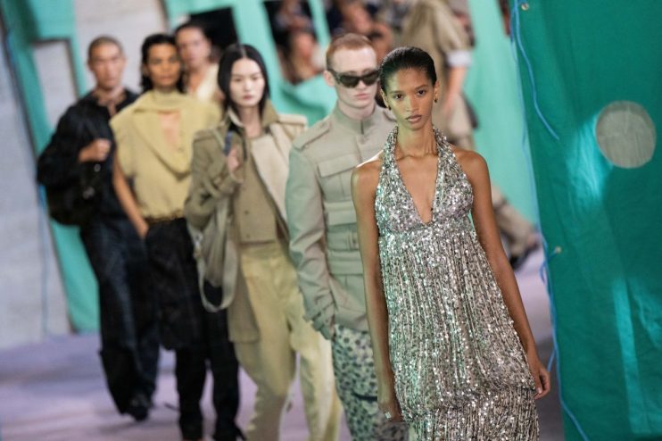 Models walk the runway at the Burberry show during London Fashion Week, September 2024. Photo by Jeff Spicer/Getty Images