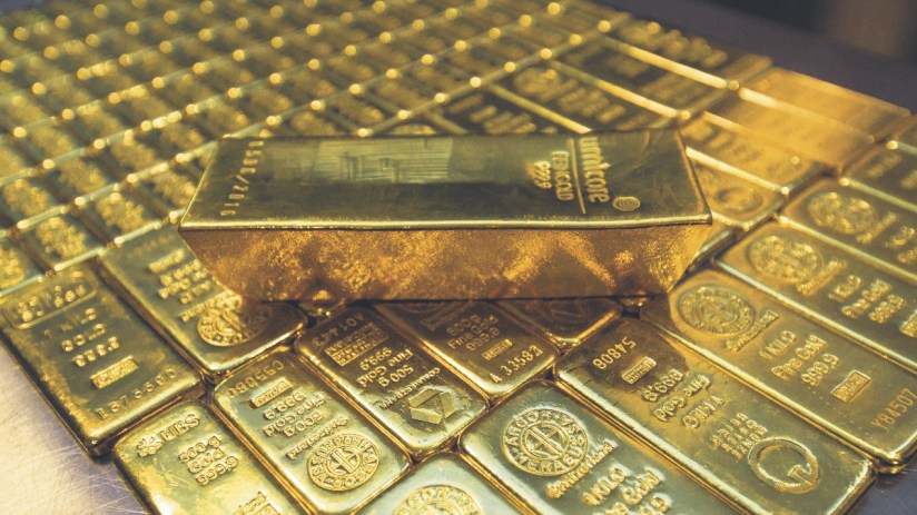 Gold bars on a table