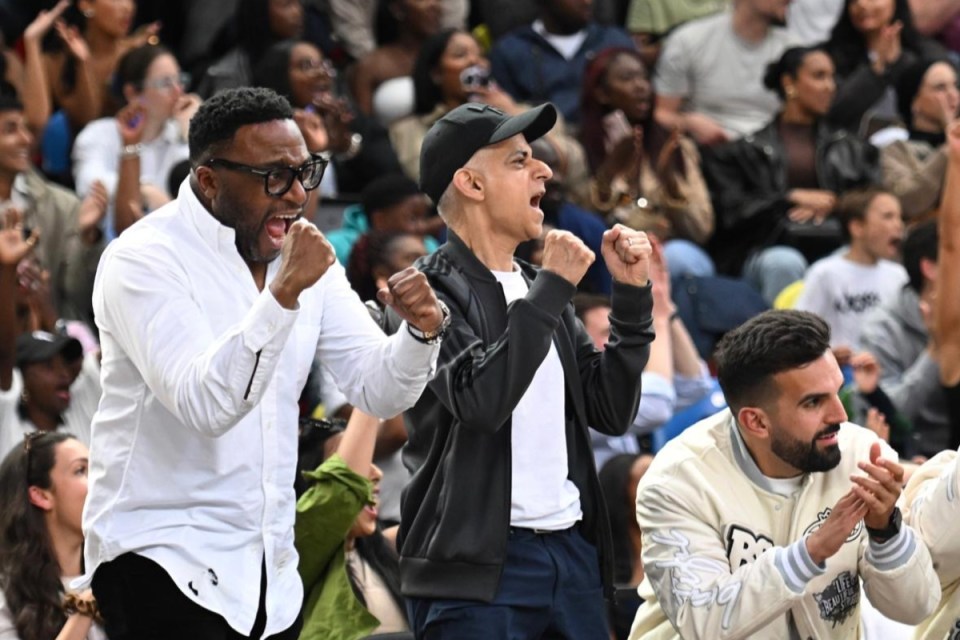 London Mayor Sadiq Khan joined Lenz Balan (left) for London Lions' semi-final (Picture: GLA)