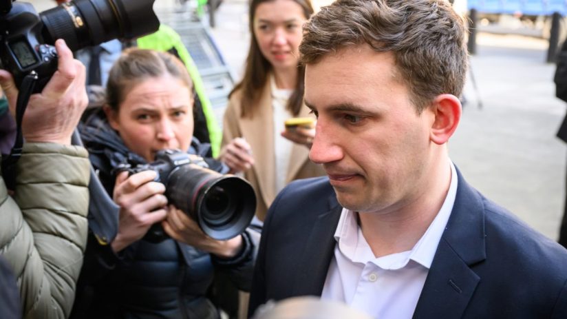 Christopher Cash, one of the men accused of spying for China, at Magistrates Court. Photo by Leon Neal/Getty Images