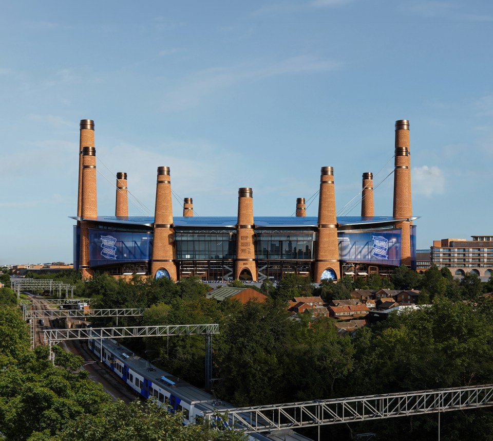 Birmingham Powerhouse Stadium west elevation showcasing modern architectural design, credit to Mir 1