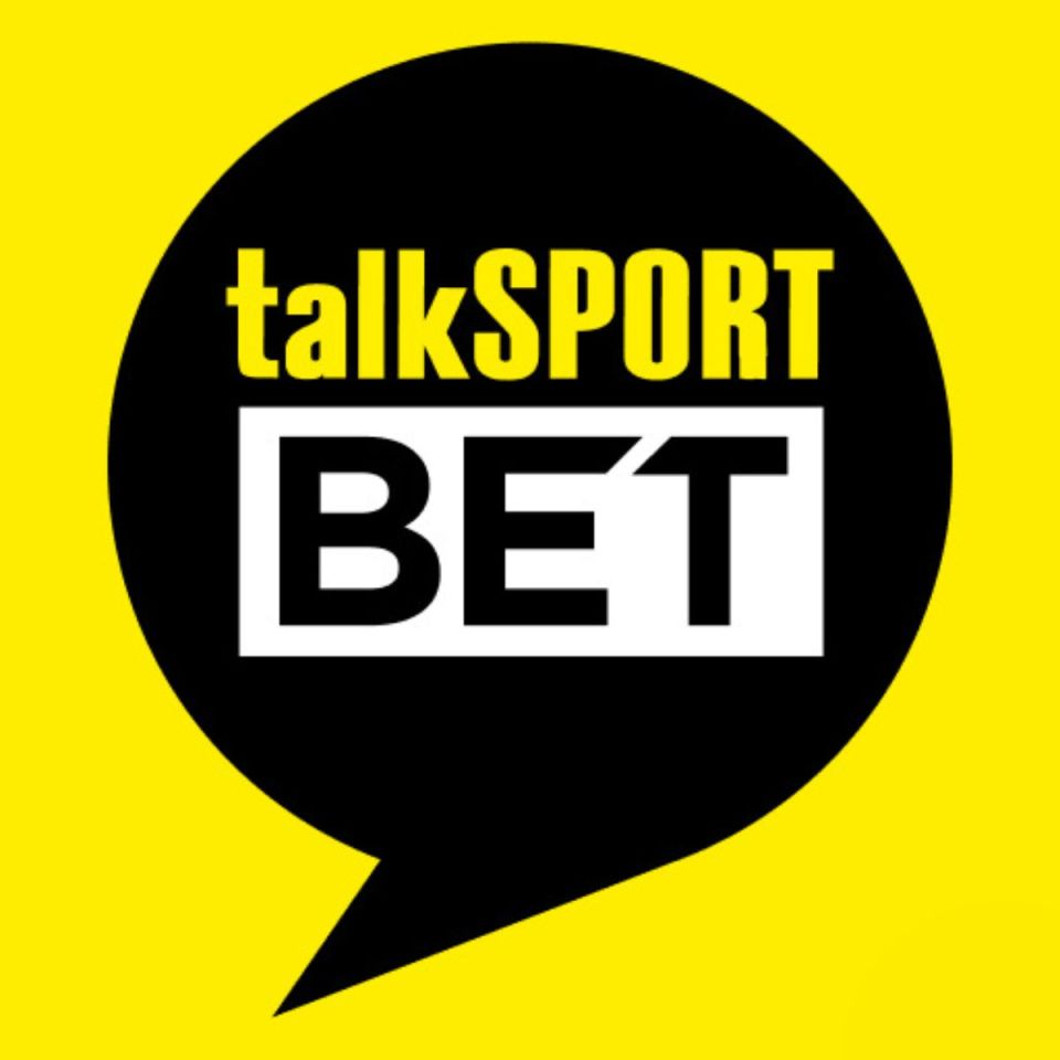 talkSPORT BET logo featuring bold text and dynamic design elements, representing a prominent sports betting brand