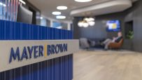 Mayer Brown office building exterior with logo, highlighting corporate architecture and professional business environment