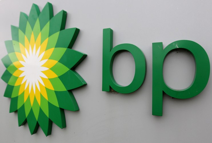 BP logo and green lettering on a light background.