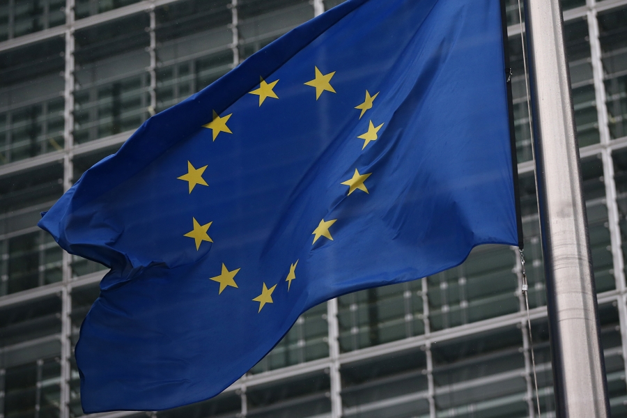 An EU flag in Brussels