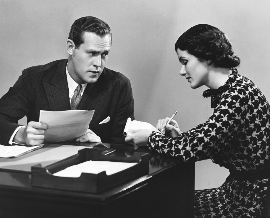 Businessman with secretary
